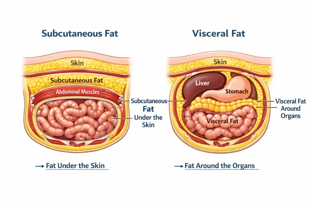 Lemak Subkutan vs Lemak Visceral